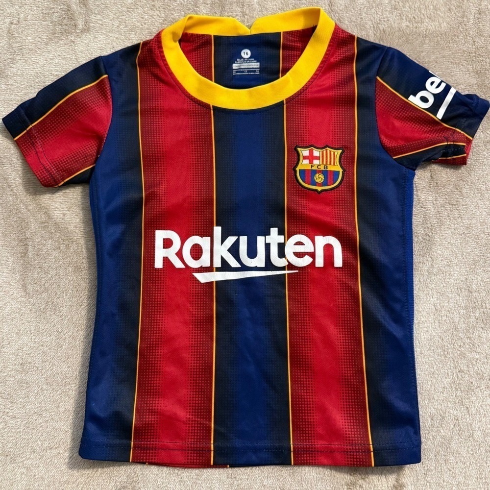FC Barcelona Messi 10 Soccer Jersey Youth Size 16 Red Blue Rakuten La Liga